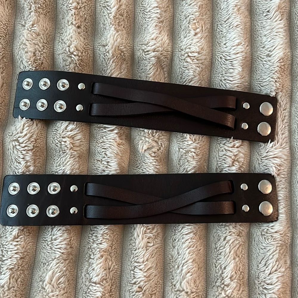 Leather bracelet cuffs